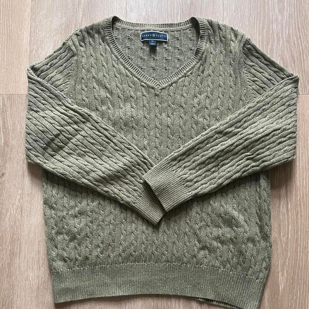 Karen-scott Women's Green and Khaki Jumper